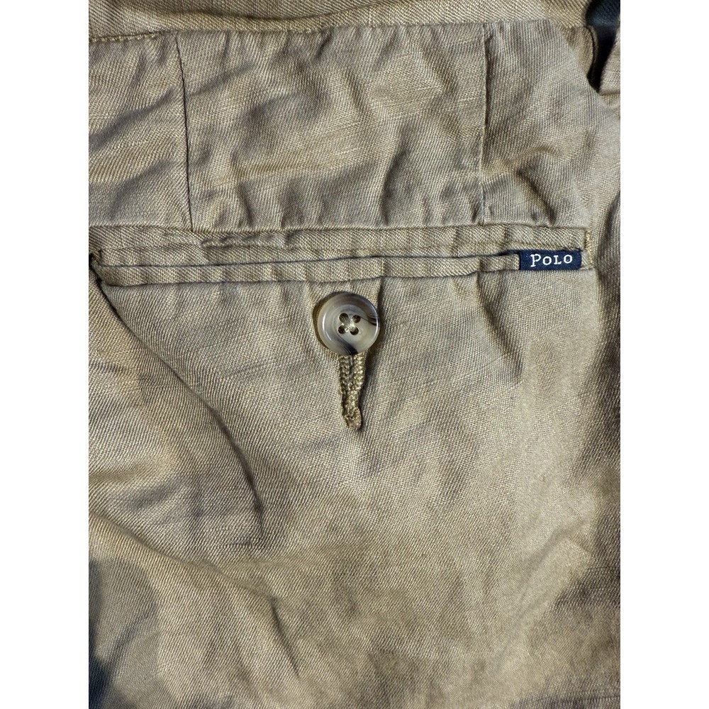 Polo‎ Ralph Lauren Linen Pants Mens 29x29 Khaki Straight Fit Lightweight - Picture 9 of 10